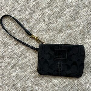 Coach Black Leather Wristlet